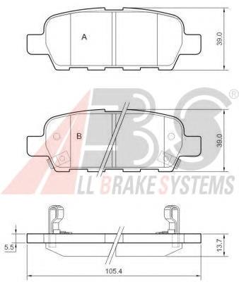 37321 ABS pastillas de freno traseras