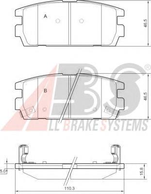 37324 ABS pastillas de freno traseras