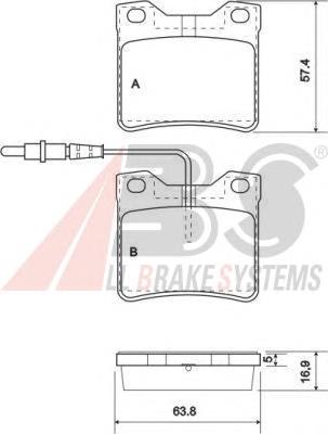 37009 ABS pastillas de freno traseras