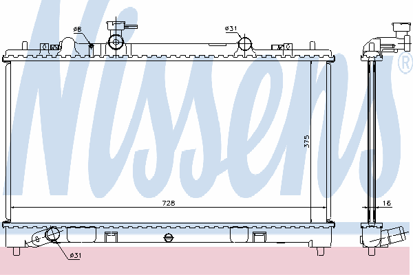 68509 Nissens radiador refrigeración del motor