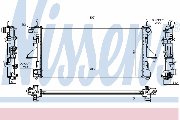 63565 Nissens radiador refrigeración del motor