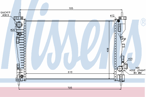 60064 Nissens radiador refrigeración del motor