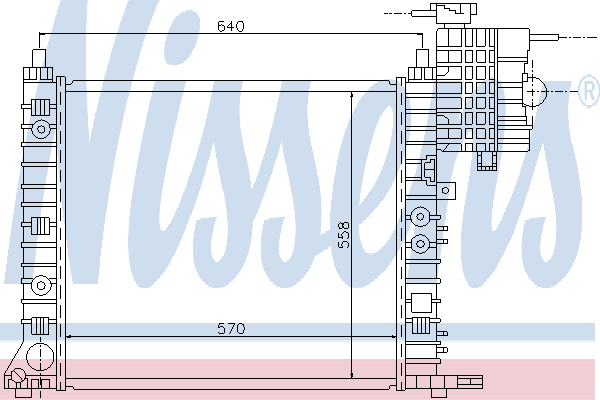 Radiador refrigeración del motor 62575 Nissens