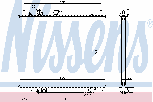 62852 Nissens radiador refrigeración del motor