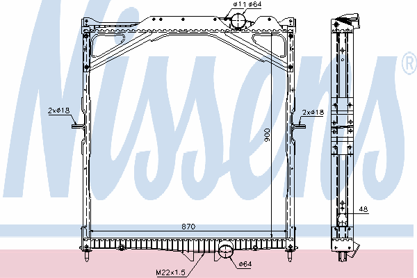 65467A Nissens radiador refrigeración del motor