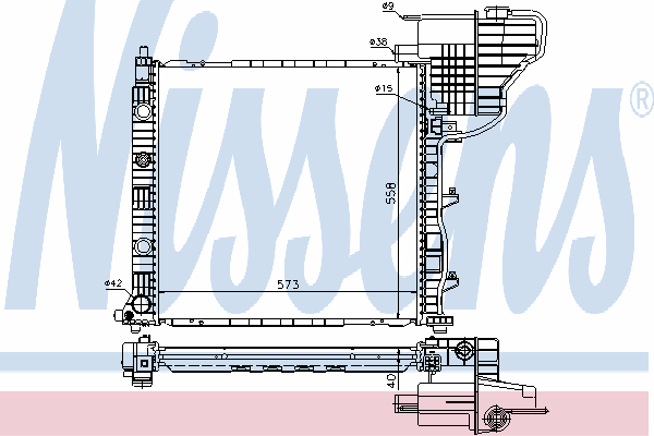 Radiador refrigeración del motor 62775 Nissens