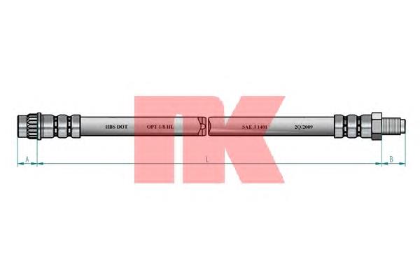 853953 NK tubo flexible de frenos trasero