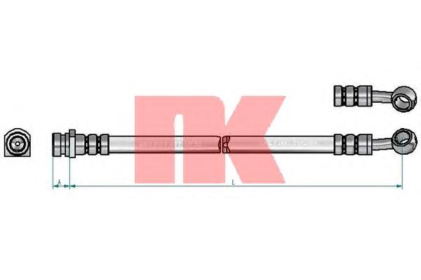 853490 NK tubo flexible de frenos trasero derecho