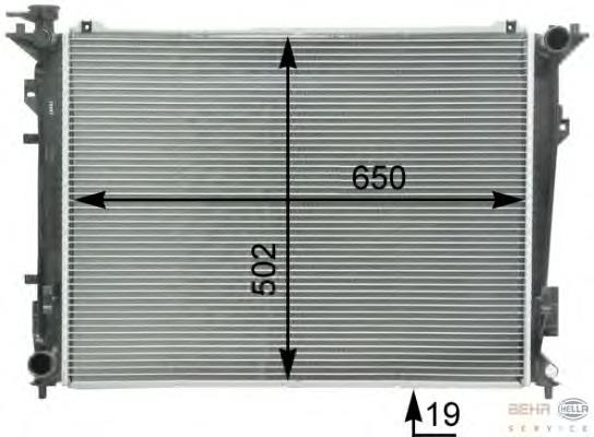 8MK376763221 HELLA radiador refrigeración del motor