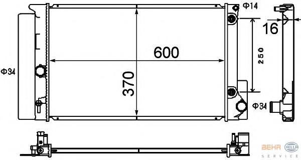 8MK376790211 HELLA radiador refrigeración del motor