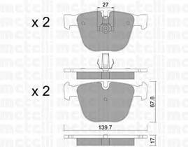 2207739 Metelli pastillas de freno traseras