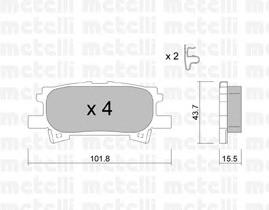 22-0619-0 Metelli pastillas de freno traseras