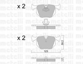 22-0560-0 Metelli pastillas de freno traseras