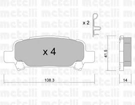 22-0414-0 Metelli pastillas de freno traseras