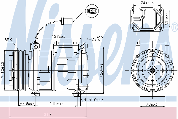 89147 Nissens compresor de aire acondicionado