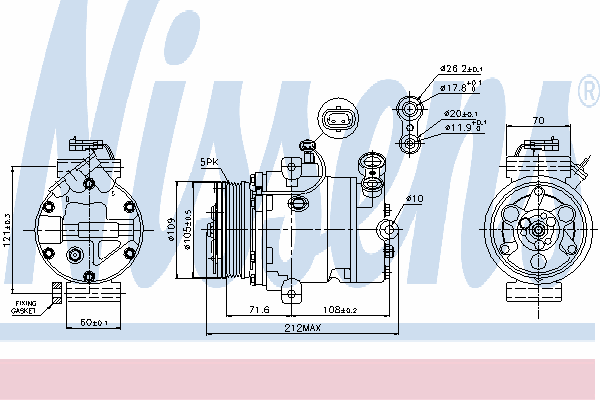 89196 Nissens compresor de aire acondicionado