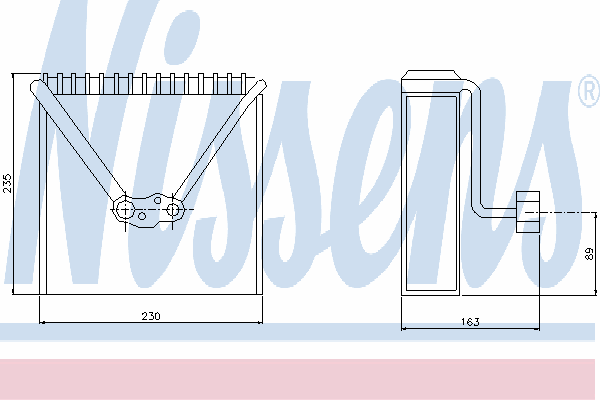 Evaporador, aire acondicionado 92234 Nissens