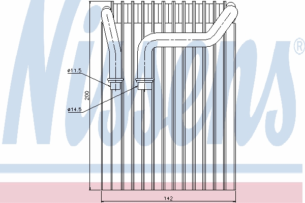 92237 Nissens evaporador, aire acondicionado