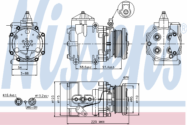 89248 Nissens compresor de aire acondicionado