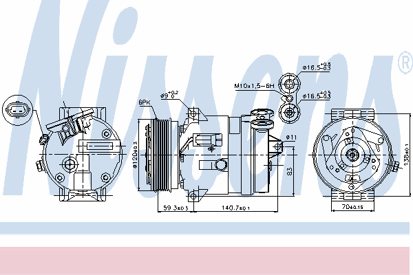 89284 Nissens compresor de aire acondicionado