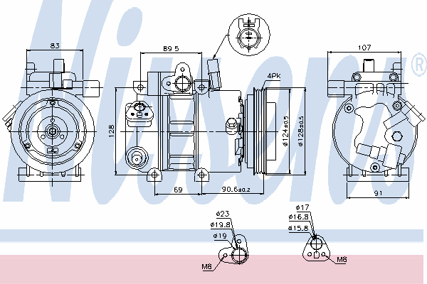 89273 Nissens compresor de aire acondicionado