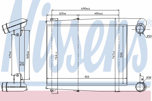 97028 Nissens radiador de aire de admisión