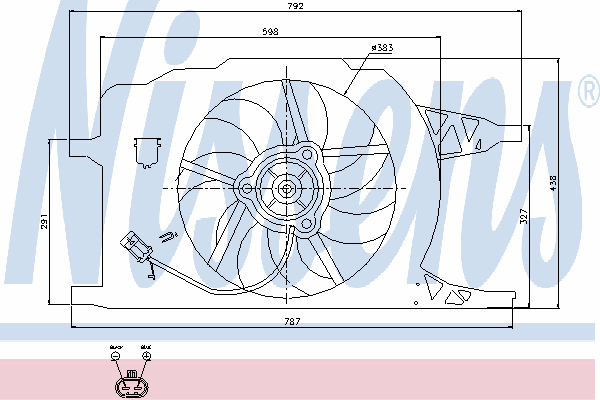 85258 Nissens difusor de radiador, ventilador de refrigeración, condensador del aire acondicionado, completo con motor y rodete