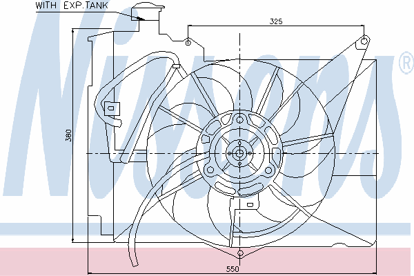 85230 Nissens difusor de radiador, ventilador de refrigeración, condensador del aire acondicionado, completo con motor y rodete