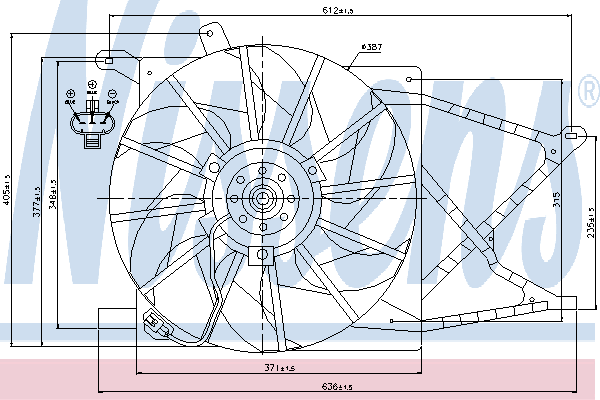 85154 Nissens difusor de radiador, ventilador de refrigeración, condensador del aire acondicionado, completo con motor y rodete