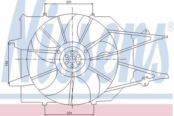 85213 Nissens difusor de radiador, ventilador de refrigeración, condensador del aire acondicionado, completo con motor y rodete