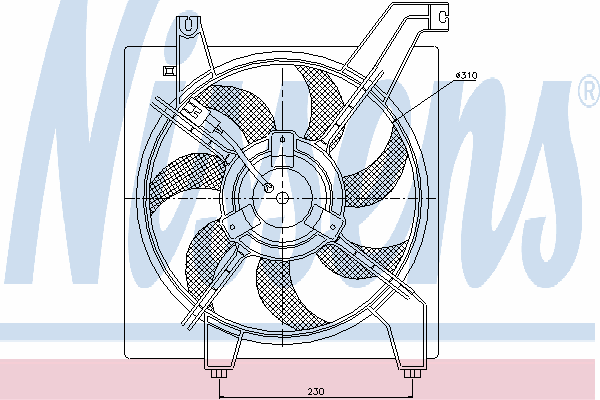 85368 Nissens difusor de radiador, ventilador de refrigeración, condensador del aire acondicionado, completo con motor y rodete