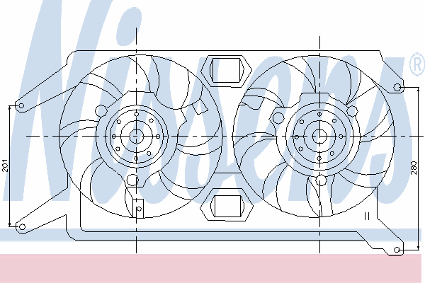 85110 Nissens difusor de radiador, ventilador de refrigeración, condensador del aire acondicionado, completo con motor y rodete