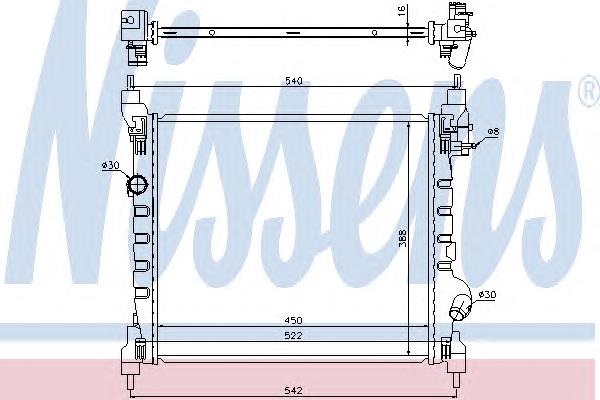 61689 Nissens radiador refrigeración del motor