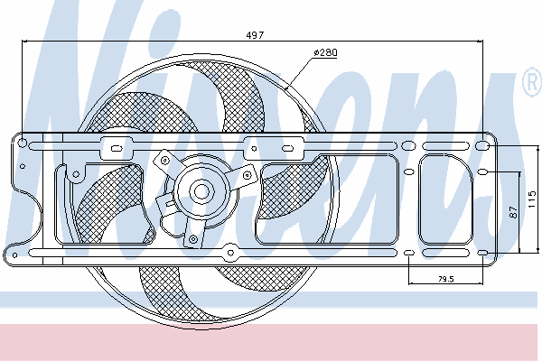 85597 Nissens ventilador (rodete +motor refrigeración del motor con electromotor completo)