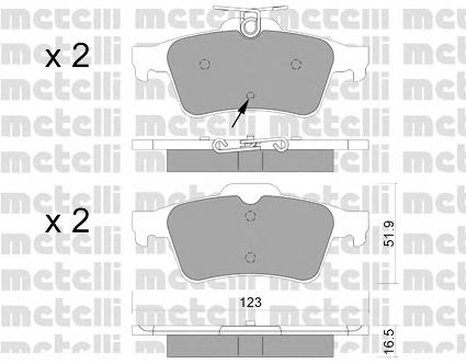 22-0337-2 Metelli pastillas de freno traseras