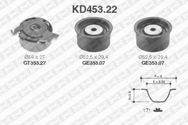 KD453.22 SNR kit correa de distribución