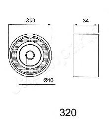 BE320 Japan Parts rodillo intermedio de correa dentada