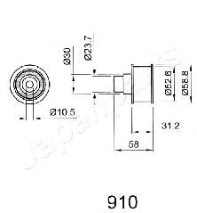 BE910 Japan Parts rodillo intermedio de correa dentada