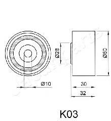 BEK03 Japan Parts rodillo intermedio de correa dentada