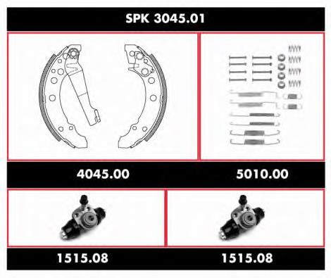 SPK304501 Remsa juego de zapatas de frenos de tambor, con cilindros, completo