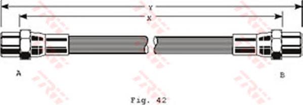 PHA255 TRW tubo flexible de frenos trasero