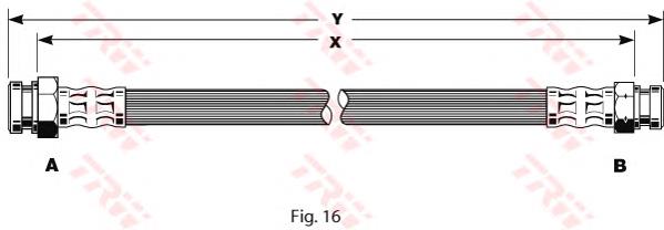 PHA236 TRW tubo flexible de frenos trasero