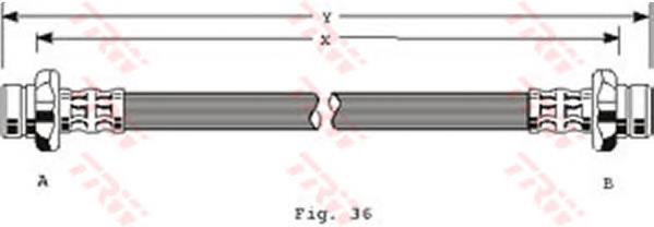 PHA132 TRW tubo flexible de frenos trasero