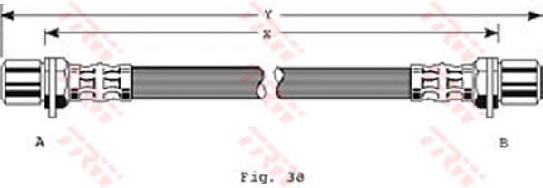 PHA146 TRW tubo flexible de frenos trasero