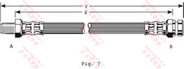 PHB264 TRW tubo flexible de frenos trasero