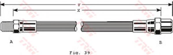 PHB338 TRW tubo flexible de frenos trasero