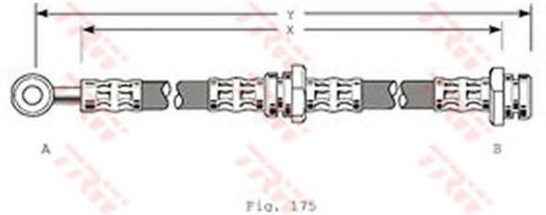 PHD215 TRW tubo flexible de frenos delantero derecho