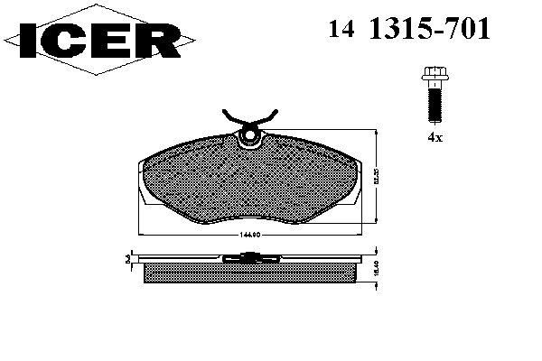 141315-701 Icer pastillas de freno delanteras