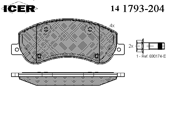 141793-204 Icer pastillas de freno delanteras