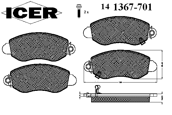 141367701 Icer pastillas de freno delanteras